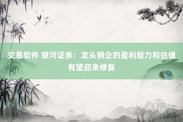 交易软件 银河证券：龙头钢企的盈利能力和估值有望迎来修复