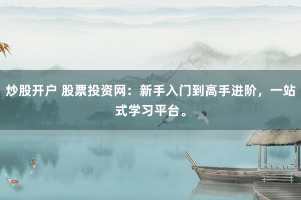炒股开户 股票投资网：新手入门到高手进阶，一站式学习平台。
