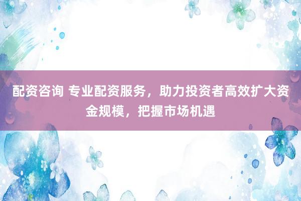 配资咨询 专业配资服务，助力投资者高效扩大资金规模，把握市场机遇