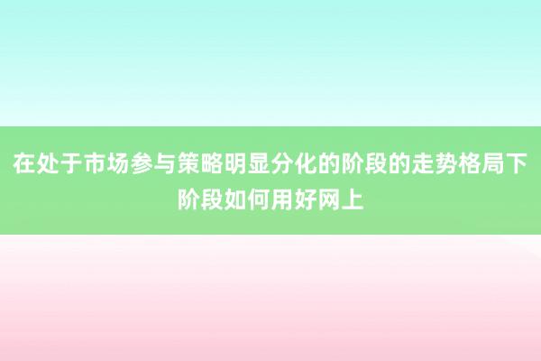 在处于市场参与策略明显分化的阶段的走势格局下阶段如何用好网上
