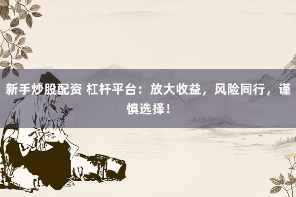 新手炒股配资 杠杆平台：放大收益，风险同行，谨慎选择！