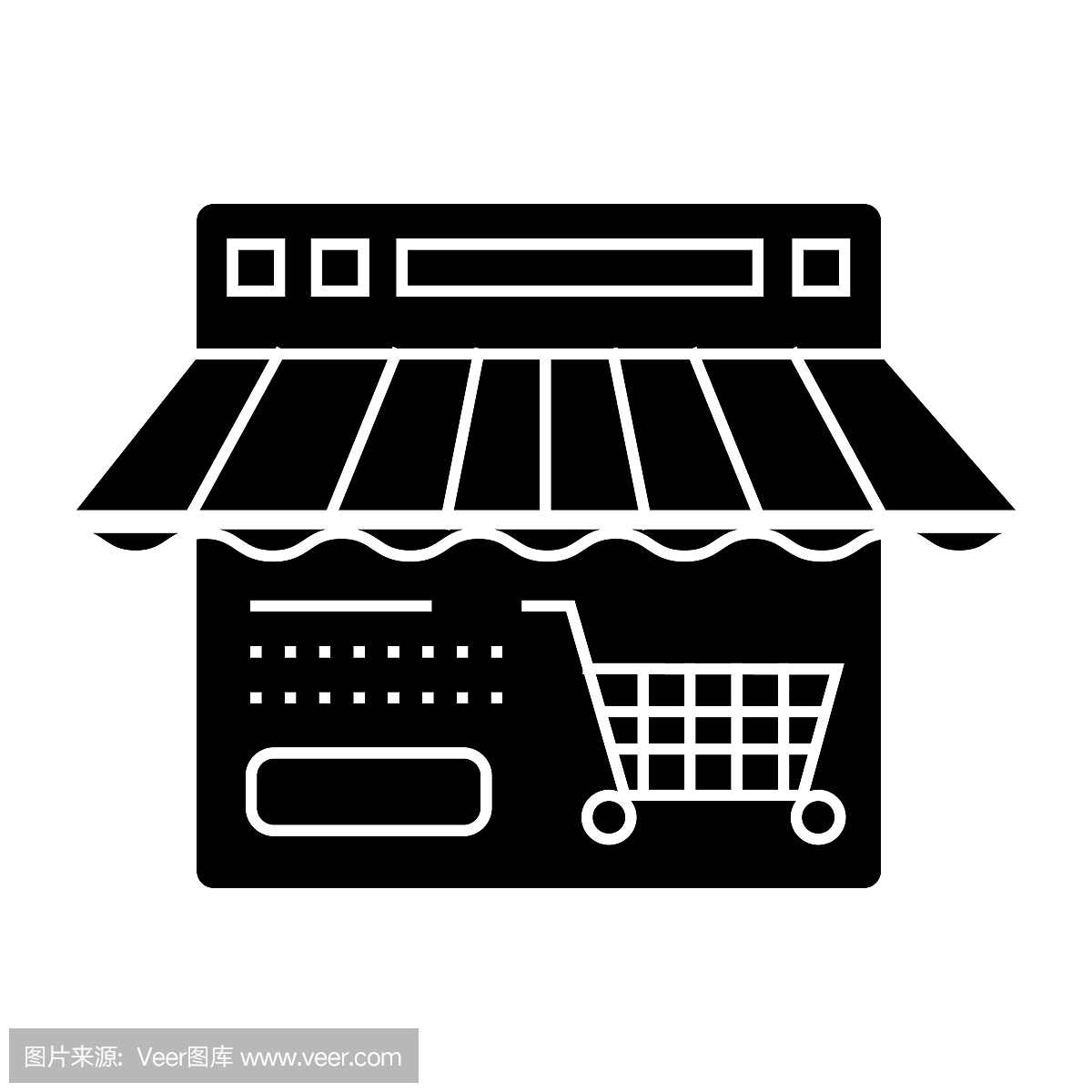 online shop icon, vector illustration, sign on isolated background